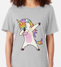 Dabbing Unicorn Shirt Hip Hop Dap Pose Slim Fit T-Shirt