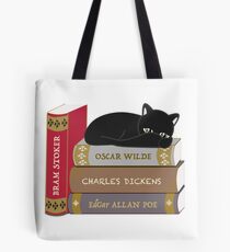 Dark literature cat books lovers Tote Bag