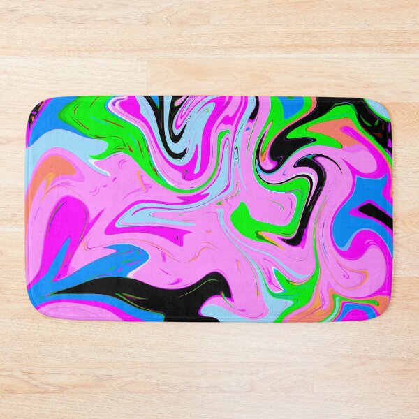 Item preview, Modern Liquid Swirl Abstract Pattern Square Vibrant Neon Pink Multicolor Design designed and sold by theprintedclub.