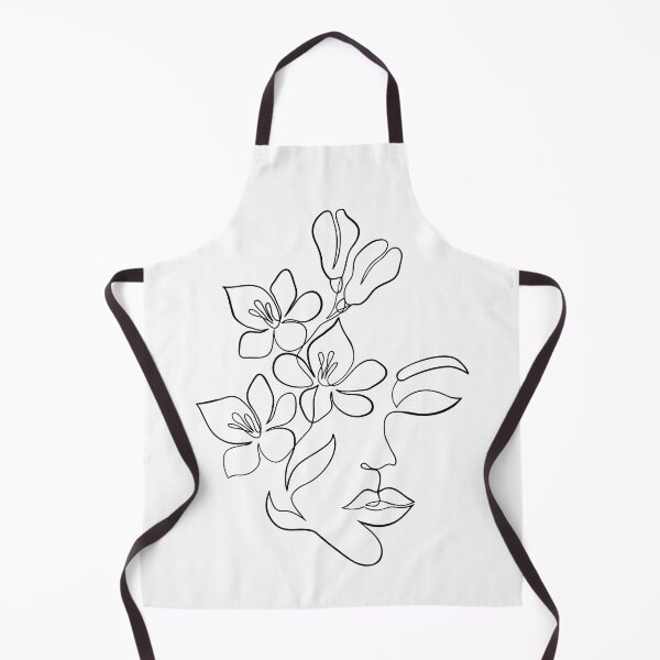 Item preview, Abstract drawing line art lady with flowers designed and sold by LineArtDrawing.