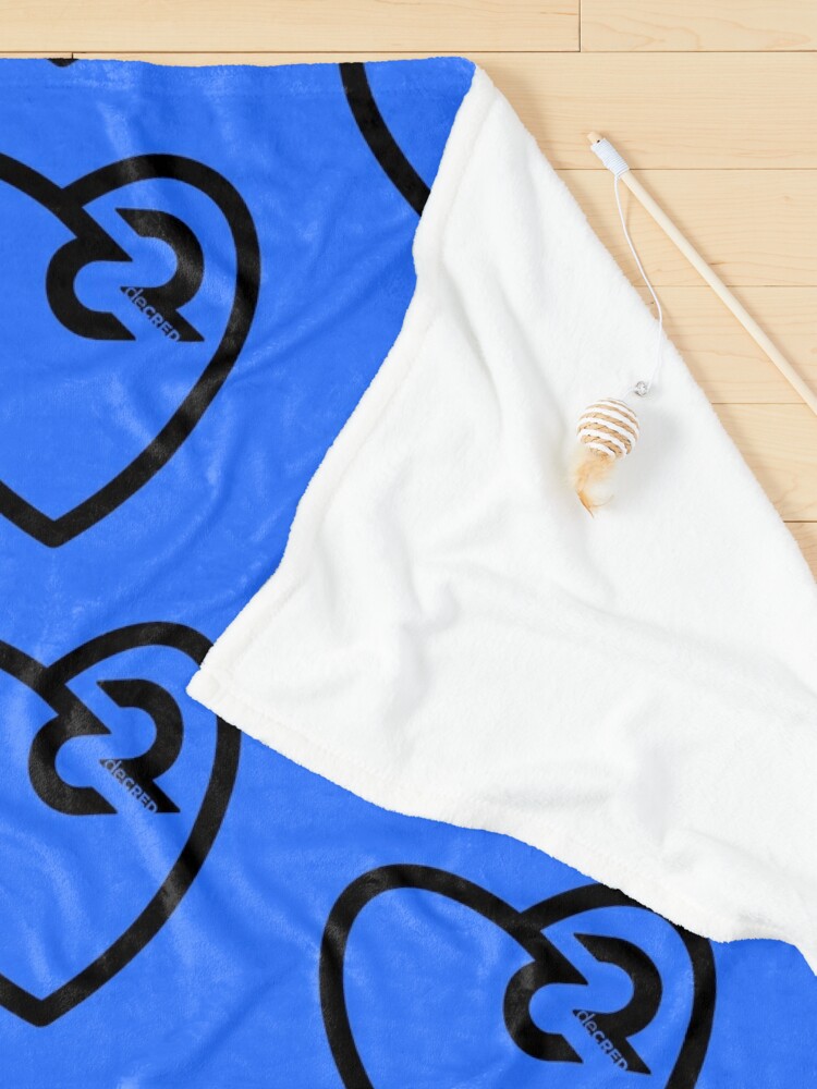 Thumbnail 3 of 6, Pet Blanket, Decred heart - DCR Blue © v2 (Design timestamped by https://timestamp.decred.org/) designed and sold by OfficialCryptos.