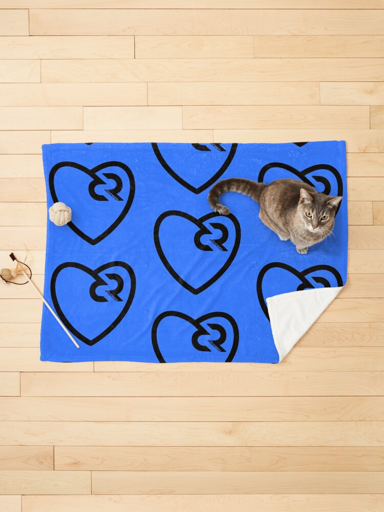 Thumbnail 1 of 6, Pet Blanket, Decred heart - DCR Blue © v2 (Design timestamped by https://timestamp.decred.org/) designed and sold by OfficialCryptos.