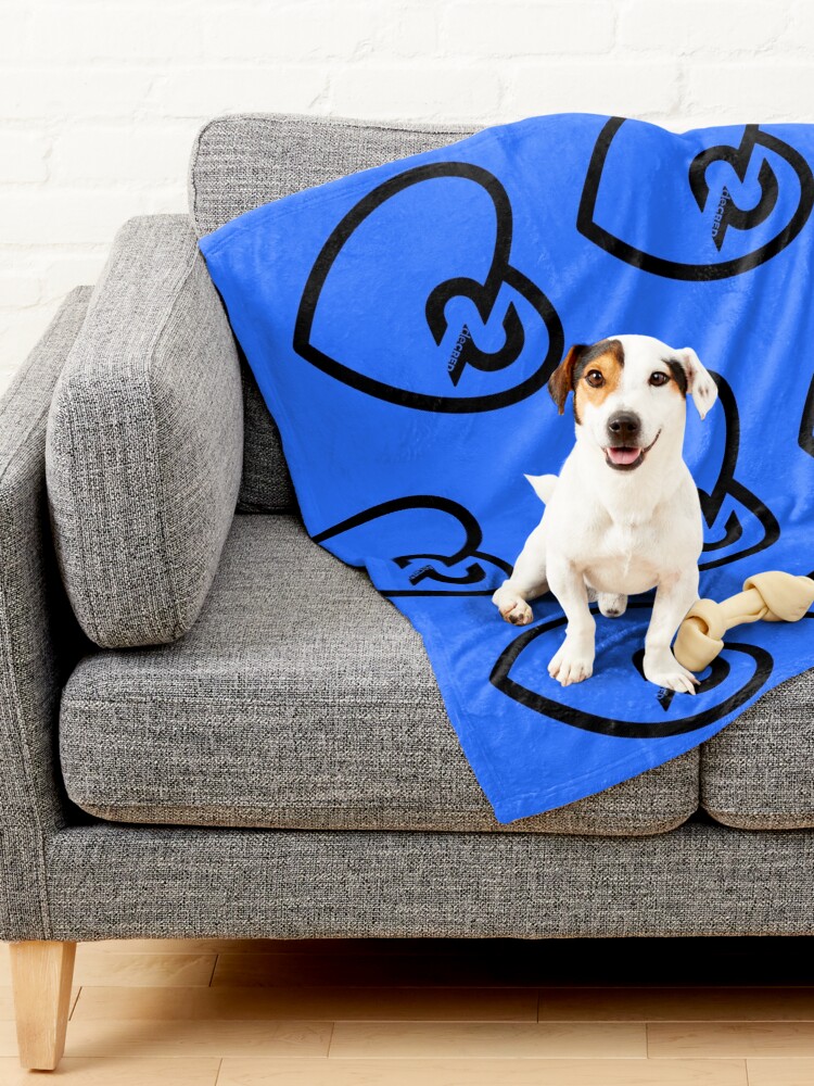 Thumbnail 2 of 6, Pet Blanket, Decred heart - DCR Blue © v2 (Design timestamped by https://timestamp.decred.org/) designed and sold by OfficialCryptos.