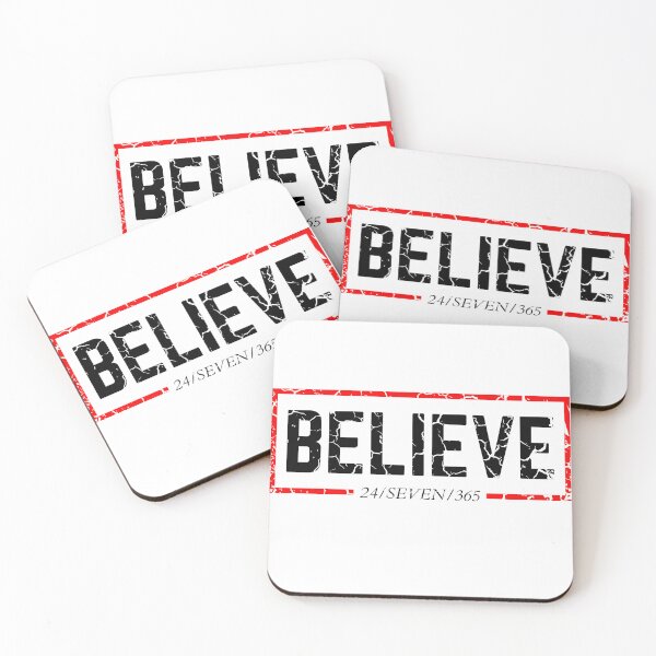 Item preview, BELIEVE 24/SEVEN/365 white background distressed  designed and sold by KingsManKind.