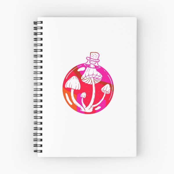 Item preview, mushrooms in a magic potion vile, trippy red pink and orange colors cute gift designed and sold by AnanasArt.