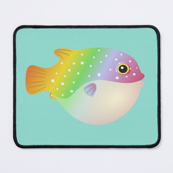 Item preview, puffer fish blow fish cute pufferfish rainbow designed and sold by MiraNomegusta.