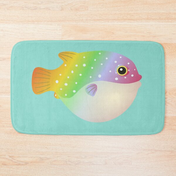 Item preview, puffer fish blow fish cute pufferfish rainbow designed and sold by MiraNomegusta.