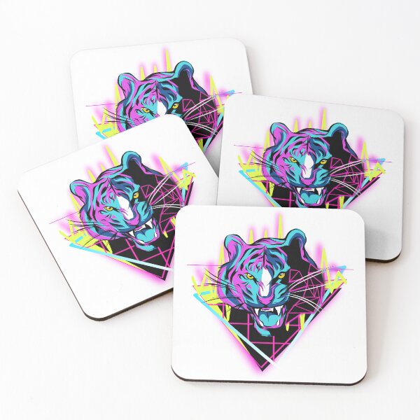 Item preview, Colorful Tiger Head Geometric Elements Retrowave Synthwave designed and sold by Rob-Son.