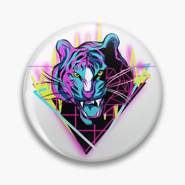Item preview, Colorful Tiger Head Geometric Elements Retrowave Synthwave designed and sold by Rob-Son.