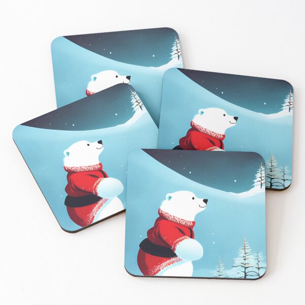 Item preview, Santa polar bear in the snow designed and sold by NattyCorvus.