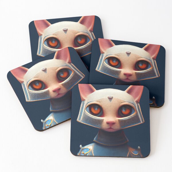 Item preview, Cat in a blue armor designed and sold by Tuko Designs.