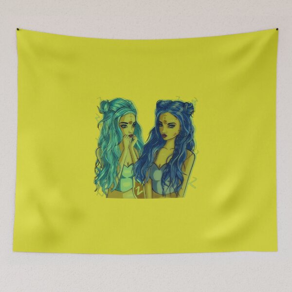 Item preview, Zodiac Twins Anime Girl - Dark Blue Sisters designed and sold by ProtonProject.