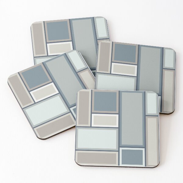 Item preview, Modular Midcentury Modern Geometric Pattern in Neutral Blue Gray and Taupe Tones designed and sold by kierkegaard.