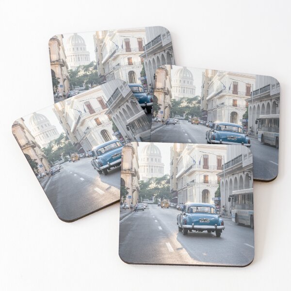 Item preview, Coche cubano clásico azul | Edificio El Capitolio La Habana designed and sold by PhotosByVille.