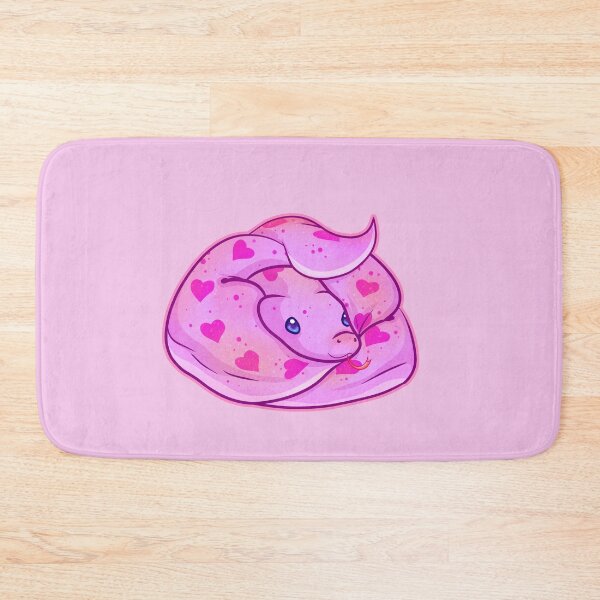 Item preview, Kawaii Pink Blue Eyed Snake with Hearts designed and sold by With Love, InspireMari.