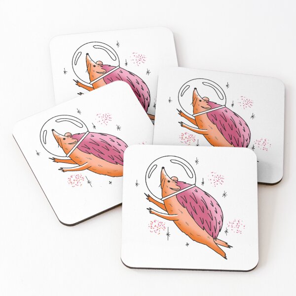 Item preview, orange and pink hedgehog astronaut cute gift designed and sold by AnanasArt.