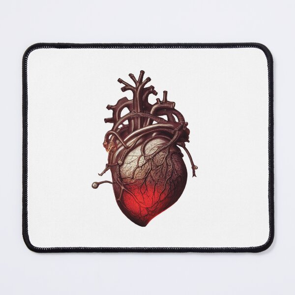 Item preview, Victorian mechanical heart steampunk anatomy illustration for medical nerds designed and sold by Mobius Spot Collective.