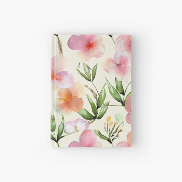 Vintage Watercolor Pink and Peach Sweet Pea Type Flowers Relaxing and  Calming Gentle Floral | Journal