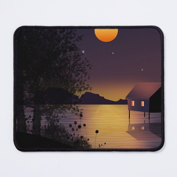 Item preview, Sunset over lake designed and sold by Sonia Jones Art.