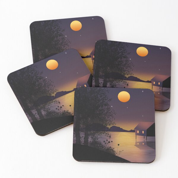 Item preview, Sunset over lake designed and sold by Sonia Jones Art.