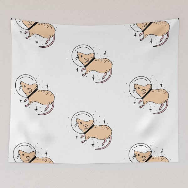 Item preview, peach astronaut rat in space with stars cute gift designed and sold by AnanasArt.
