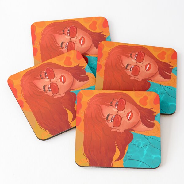 Item preview, Scarlett - The Girl with Red Hair in Sunglasses with Jelly Coral  designed and sold by Penxil.