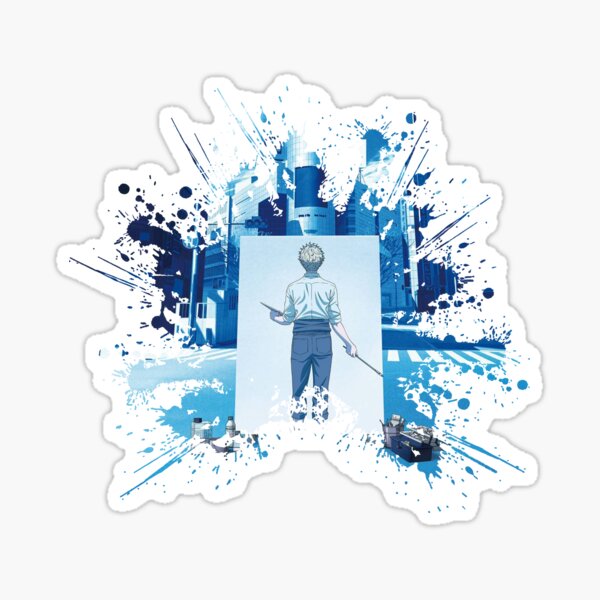 "Blue Period Shibuya Paint Splatter" Sticker for Sale by Hawkite