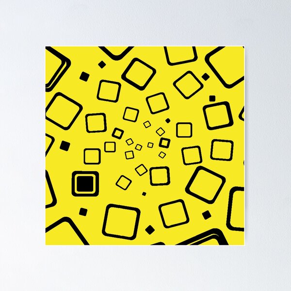 Item preview, Yellow Black Abstract Geometric Squares Pattern Design designed and sold by Summer-Winter.