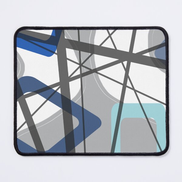 Aperçu de l'œuvre Ligne Dash Rombus Design bleu, noir gris blanc créée et vendue par Graphic-Color.