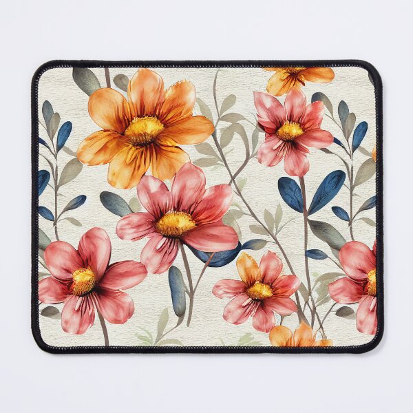Item preview, Vintage Watercolor Pink and Orange Daisy Type  Flowers Relaxing and Calming Gentle Floral designed and sold by CGSGraphics.