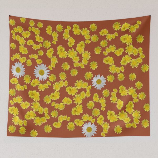Item preview, paquerettes et fleurs de pissenlits sur fond potters clay designed and sold by AHELENE.