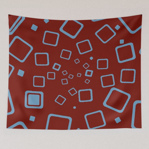 Item preview, Burgundy Blue Abstract Geometric Squares Pattern Design designed and sold by Summer-Winter.
