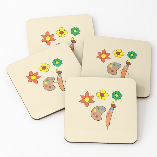 Item preview, funny art brush drawing flowers designed and sold by wordspotrayal.