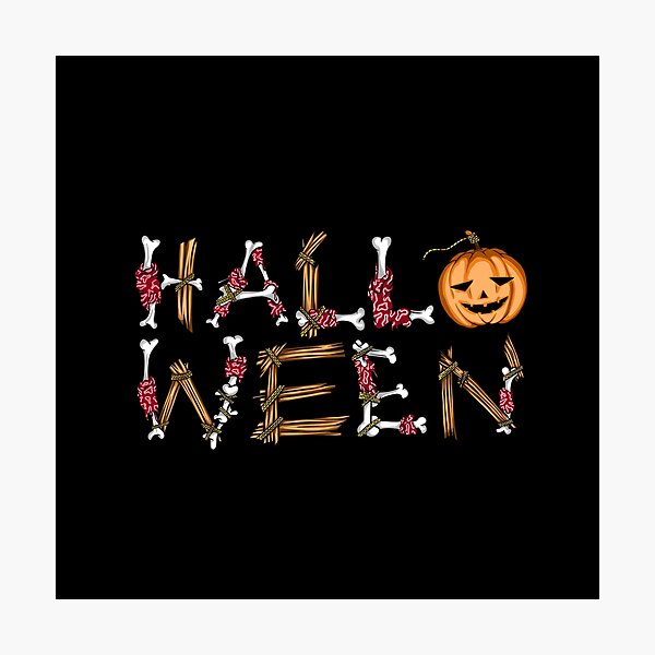 Artikel-Vorschau von Halloweenkürbis, Knochen und Holzbrett, designt und verkauft von Kewessthetic.