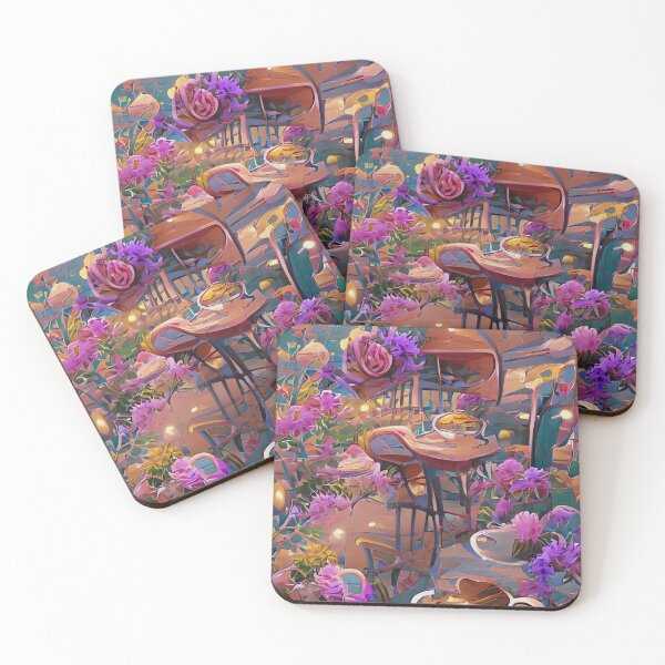 Item preview, Psychedelic pink floral coffee shop| psychedelic floral coffee designed and sold by PsychicLove.