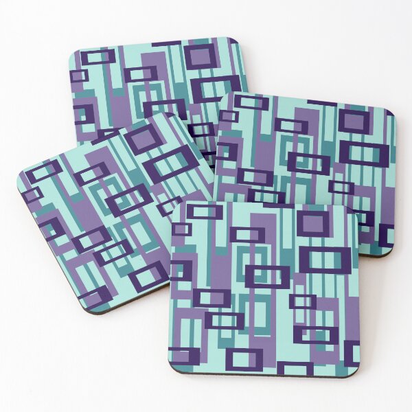 Aperçu de l'œuvre Motif Carrés Lys Graphiques - Violet Turquoise créée et vendue par Graphic-Color.