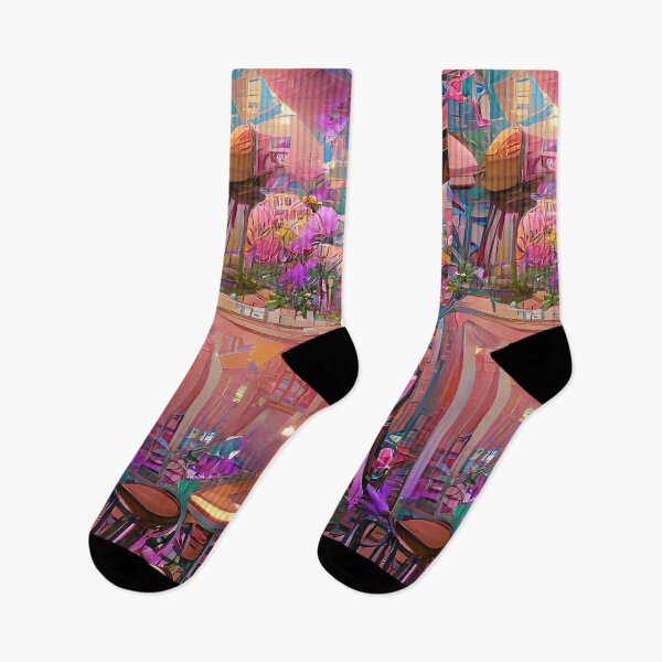 Item preview, Psychedelic pink floral coffee shop| psychedelic floral coffee designed and sold by PsychicLove.
