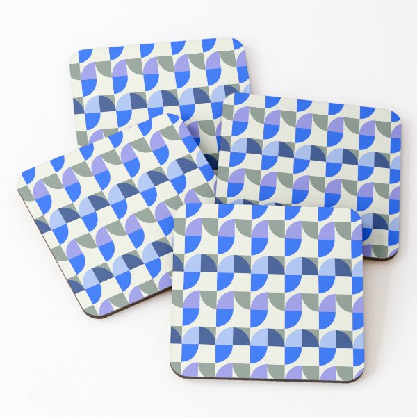 Aperçu de l'œuvre Design vintage motif géométrique gris bleu blanc créée et vendue par Graphic-Color.