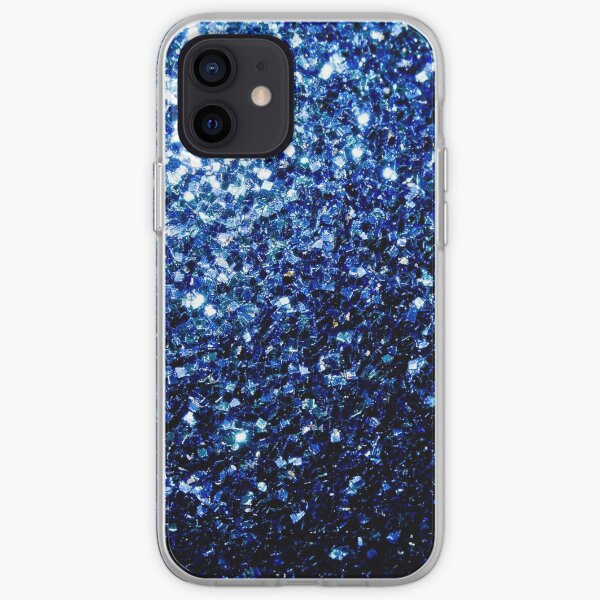 Beautiful Dark Blue glitter sparkles iPhone Soft Case