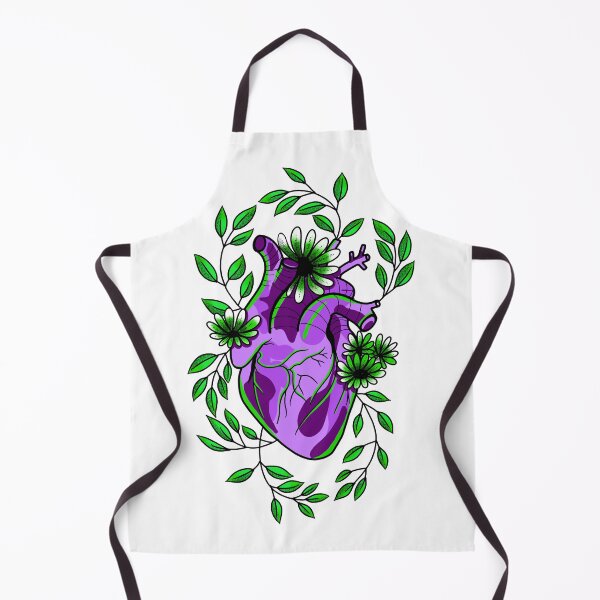 Item preview, Purple anatomically correct heart with green leaves and flowers cute gift designed and sold by AnanasArt.