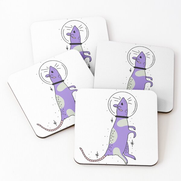 Item preview, purple and green rat astronaut in space cute gift designed and sold by AnanasArt.
