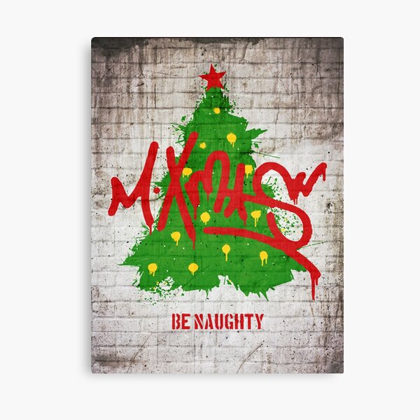 Vista previa del artículo con la obra «Feliz Navidad Be Naughty Graffiti Navidad», diseñado y vendido por WE-ARE-BANKSY.
