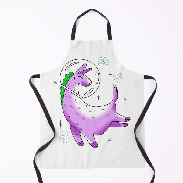 Item preview, purple llamma astronaut happy floating in space, stars and sparkles cute gift designed and sold by AnanasArt.