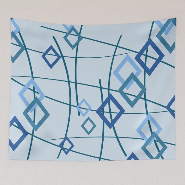 Aperçu de l'œuvre Motif lignes graphiques rombus - bleu clair bleu créée et vendue par Graphic-Color.