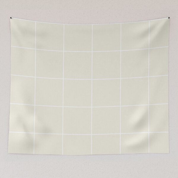 Item preview, Cream White Square Diamond Grid Pattern 2 Pairs Behr 2023 Color of the Year Blank Canvas D-C.-003 designed and sold by ColorOfTheYears.