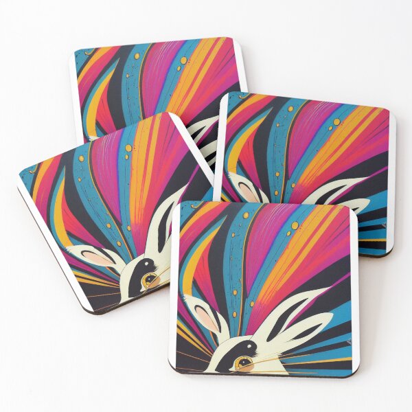 Item preview, Rabbit on colors background designed and sold by keyd-studio.