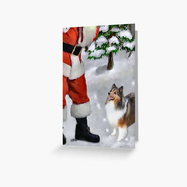 Artikel-Vorschau von Shetland Sheepdog Sheltie trifft Santa Weihnachtsgeschenke, designt und verkauft von springdaleshops.