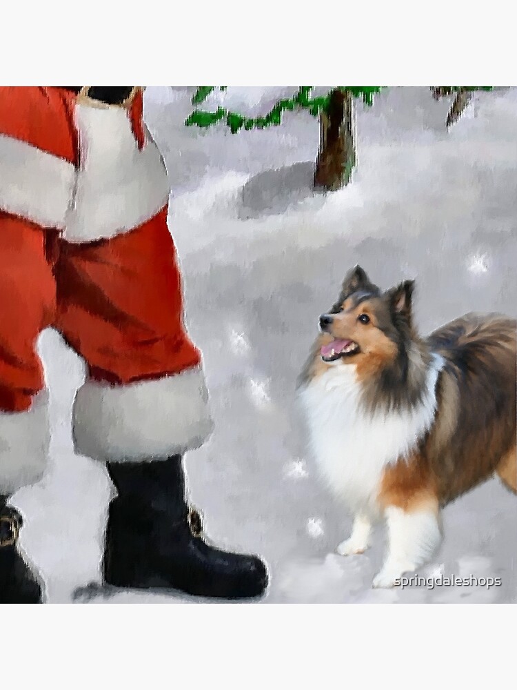 sheltie christmas pillow