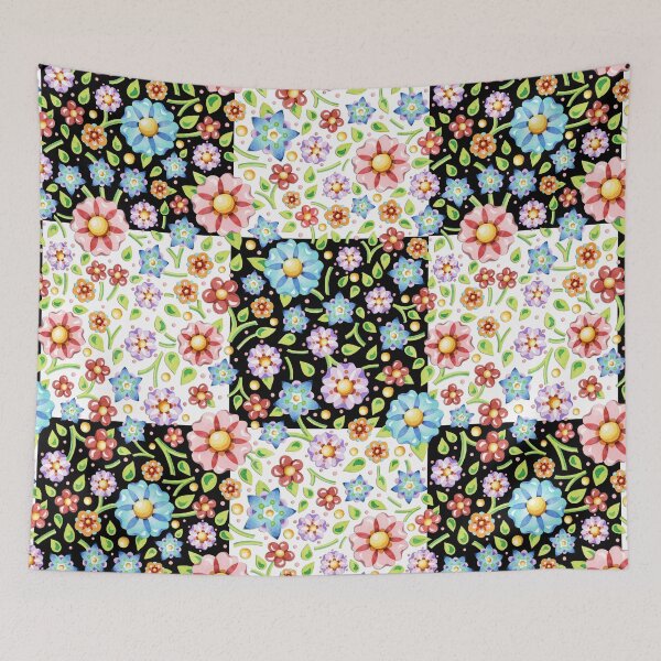Item preview, Millefiori Floral Checks designed and sold by PatriciaSheaDesigns.