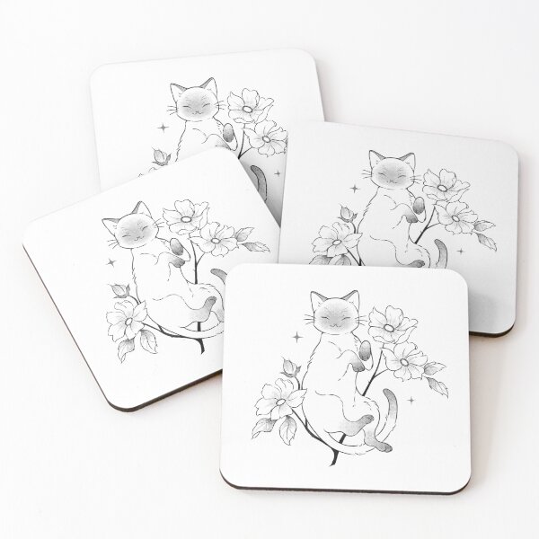 Item preview, siamese cat and flowers  designed and sold by savth.